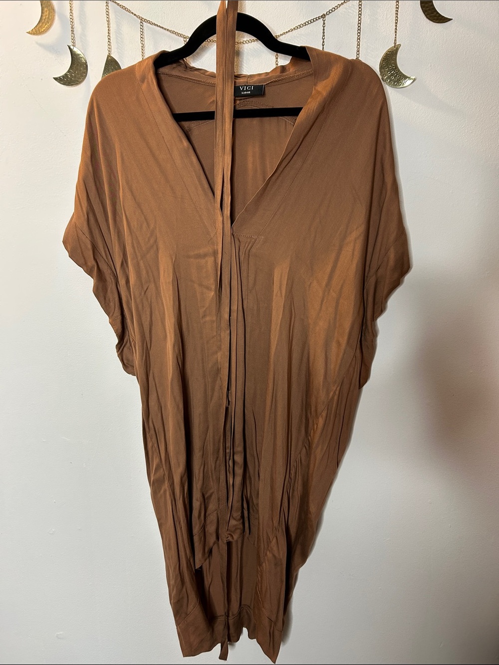 Vici Brown Kimono Tunic Dress - Picture 4 of 5